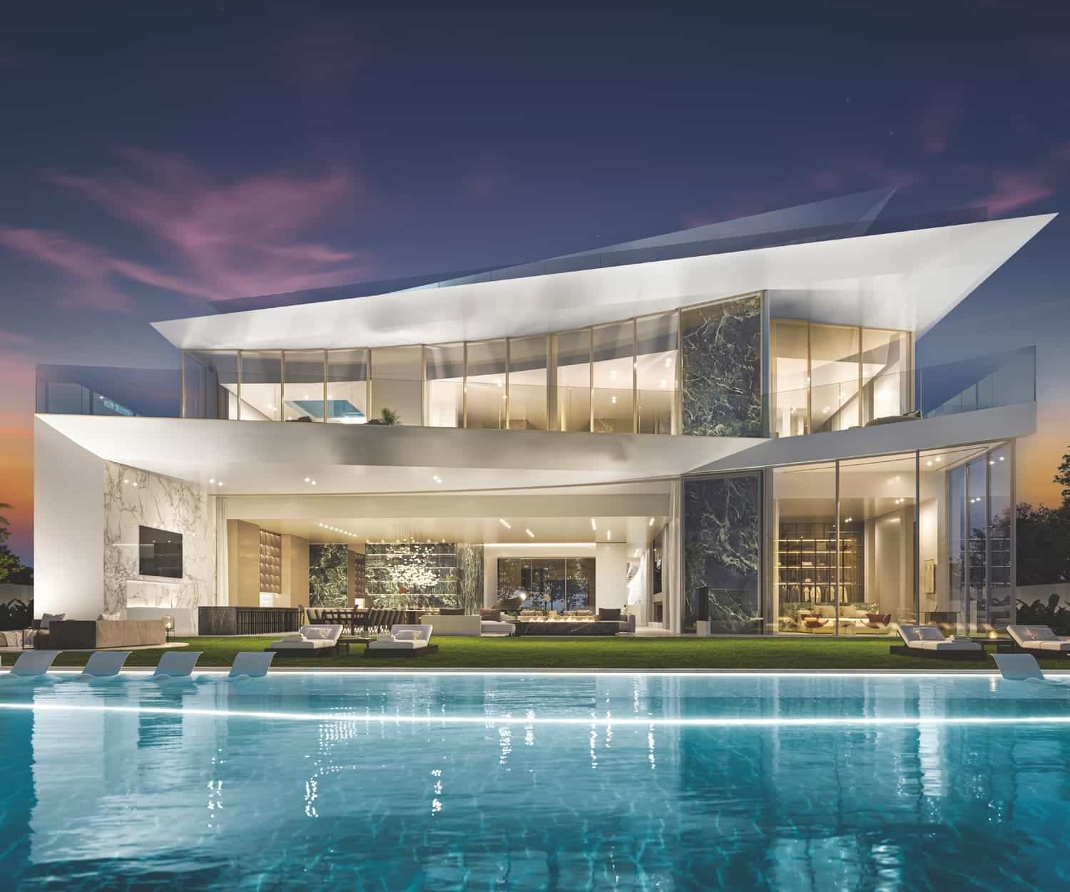 Infinity-Edge Pool With Sun Loungers Area And Baja Shelf